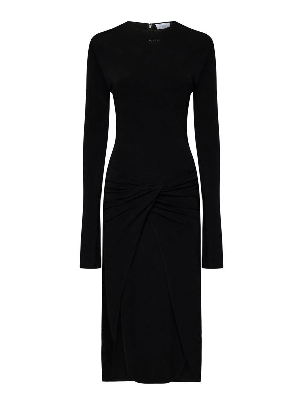 Off-White Robe Au Genou - Noir