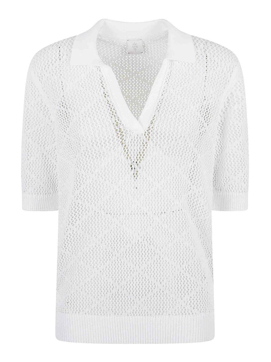 Eleventy Pull Col Bateau - Blanc