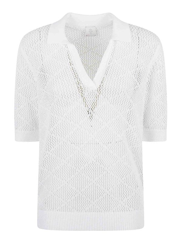 Eleventy Pull Col Bateau - Blanc