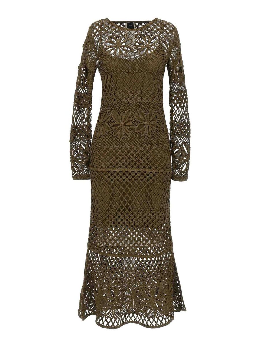 Pinko Robe Au Genou - Vert