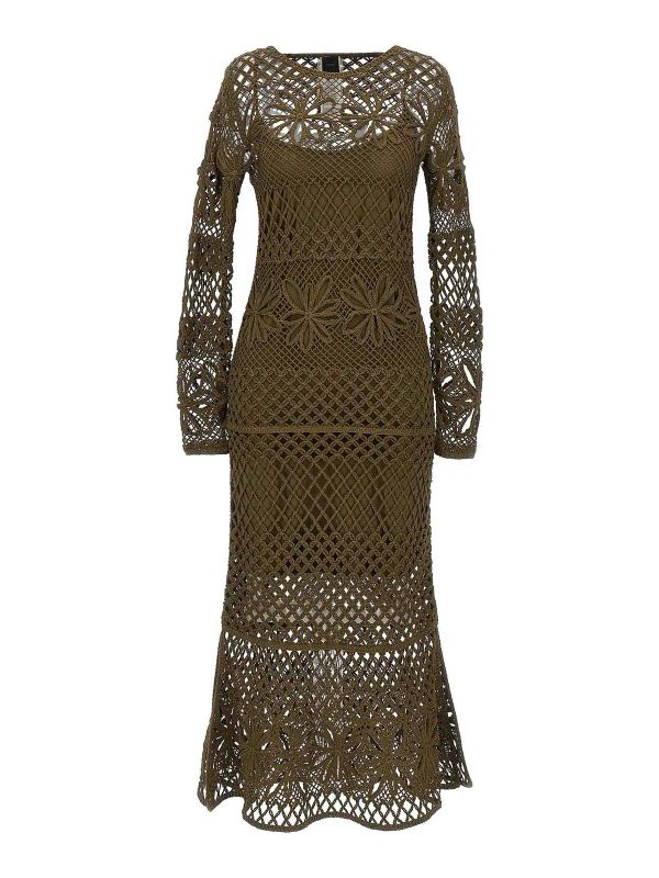 Pinko Robe Au Genou - Vert