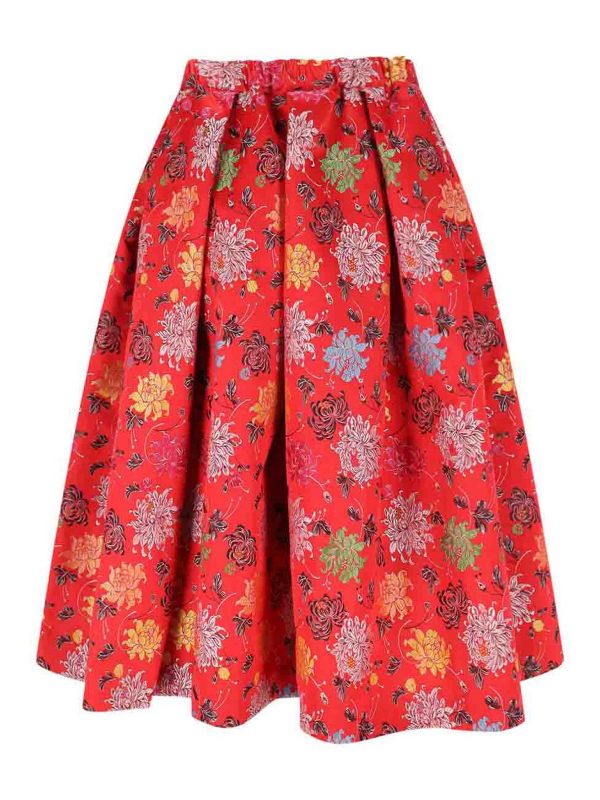Comme Des Garcons Jupe Midi - Rouge