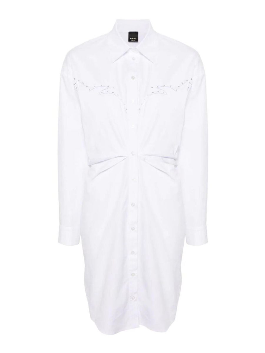 Pinko Robe Au Genou - Blanc