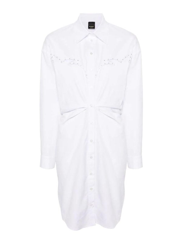 Pinko Robe Au Genou - Blanc