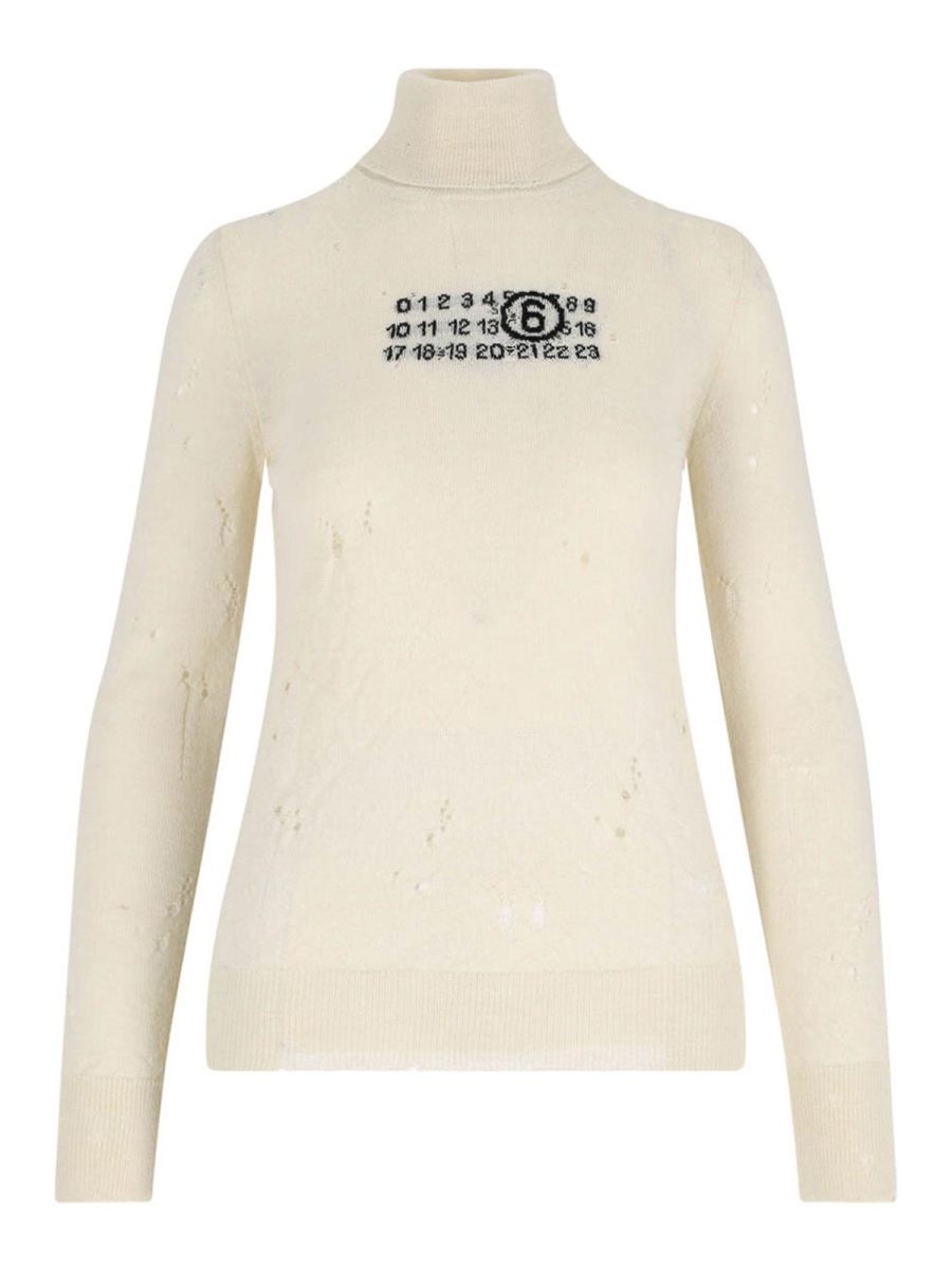 MM6 Maison Margiela Pull Col Bateau - Blanc