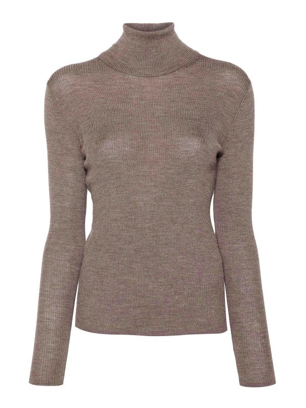 P. A.R. O.S. H. Pull Col Roulé - Marron Clair