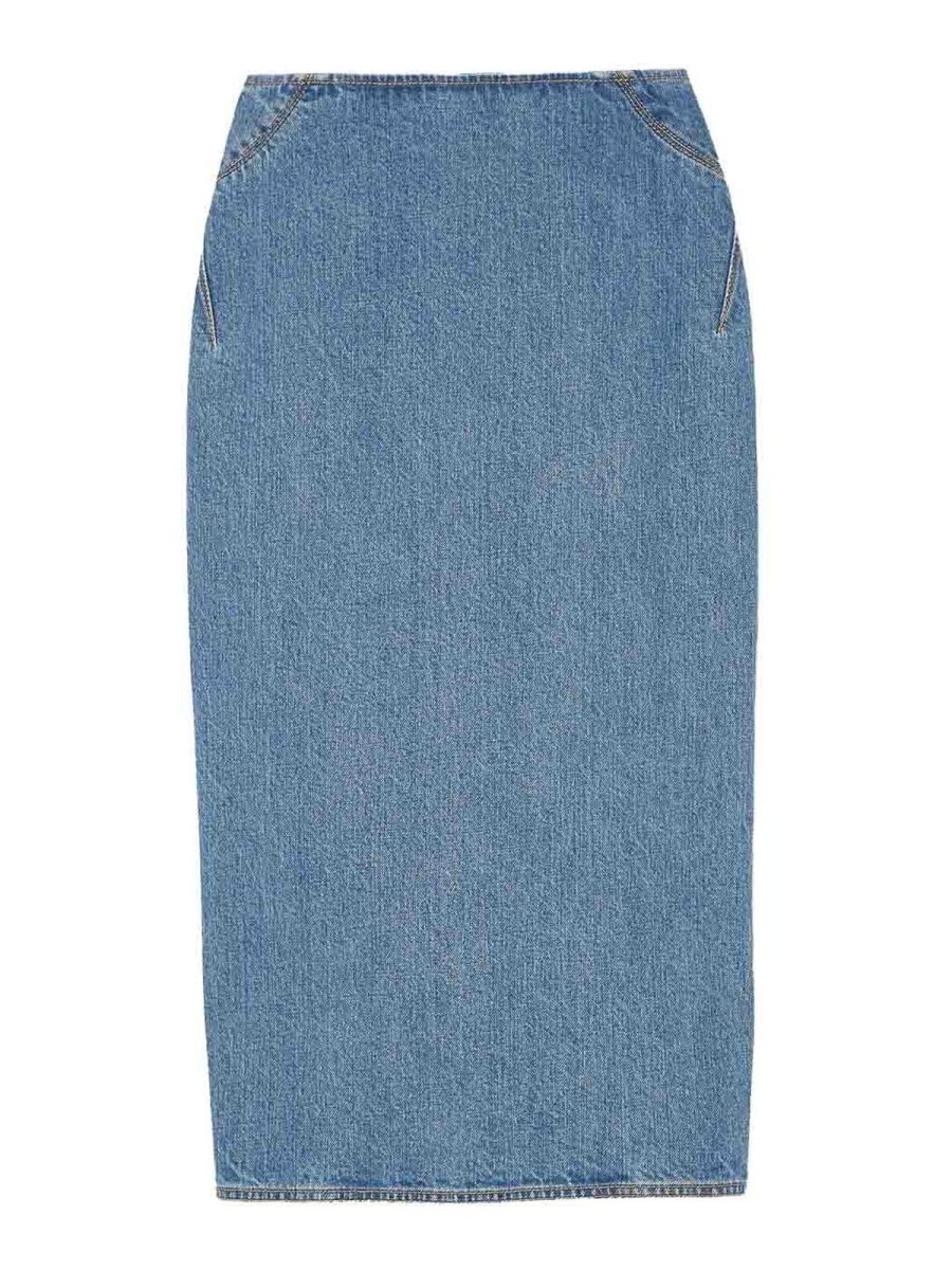 Alaïa Jupe Midi - Bleu