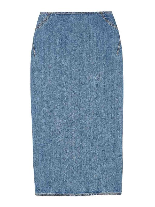 Alaïa Jupe Midi - Bleu