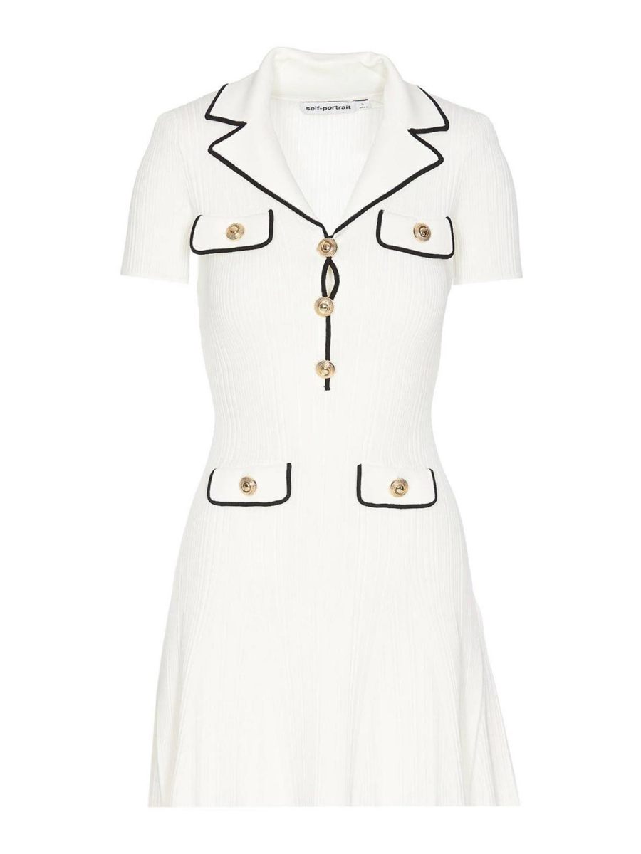 Self Portrait Robe Courte - Blanc