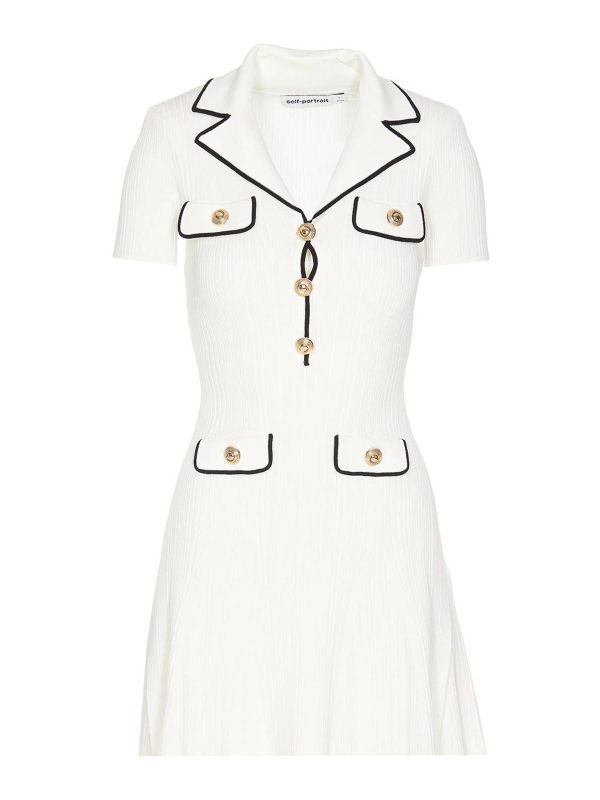 Self Portrait Robe Courte - Blanc