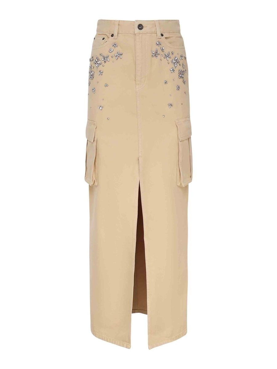 Self Portrait Jupe Midi - Beige