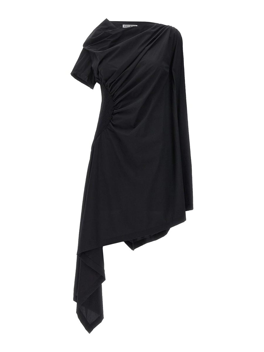 Pleats Please Issey Miyake Robe Au Genou - Noir