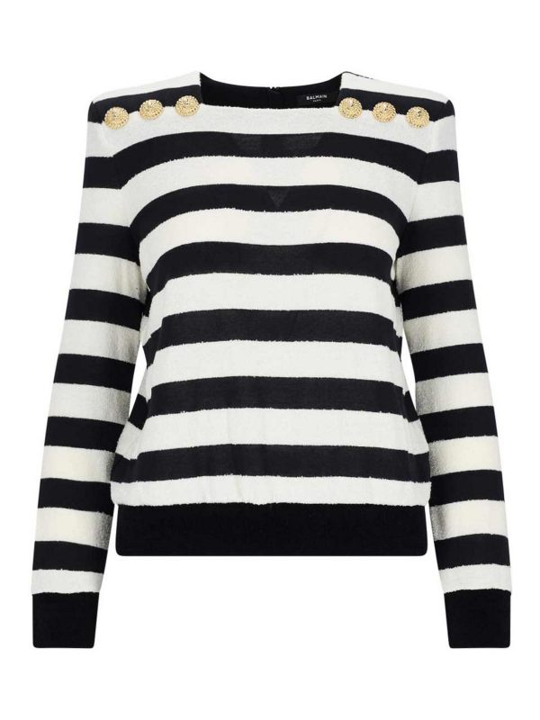 Balmain Pull Col Rond - Noir
