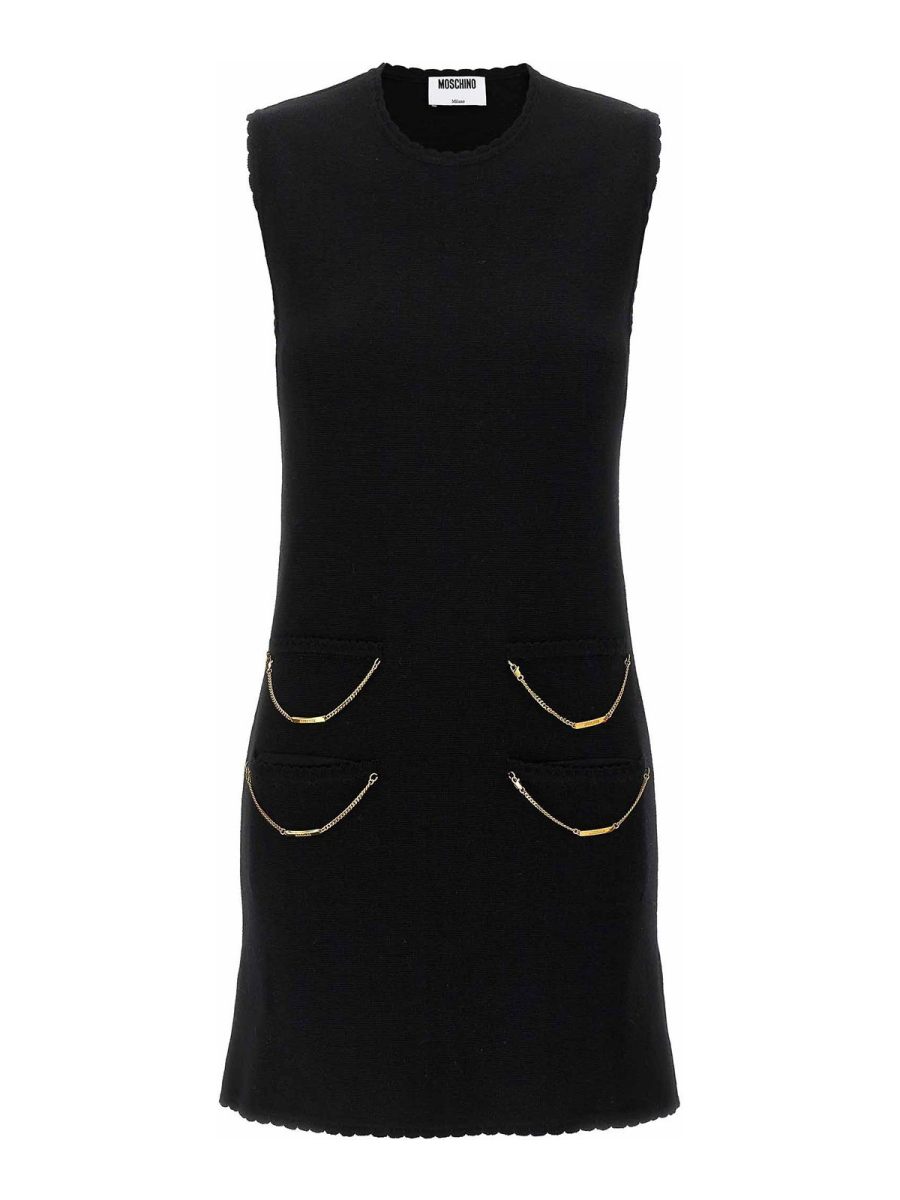 Moschino Robe Au Genou - Noir