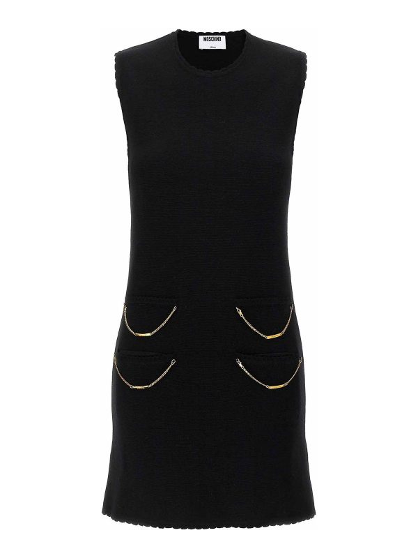 Moschino Robe Au Genou - Noir
