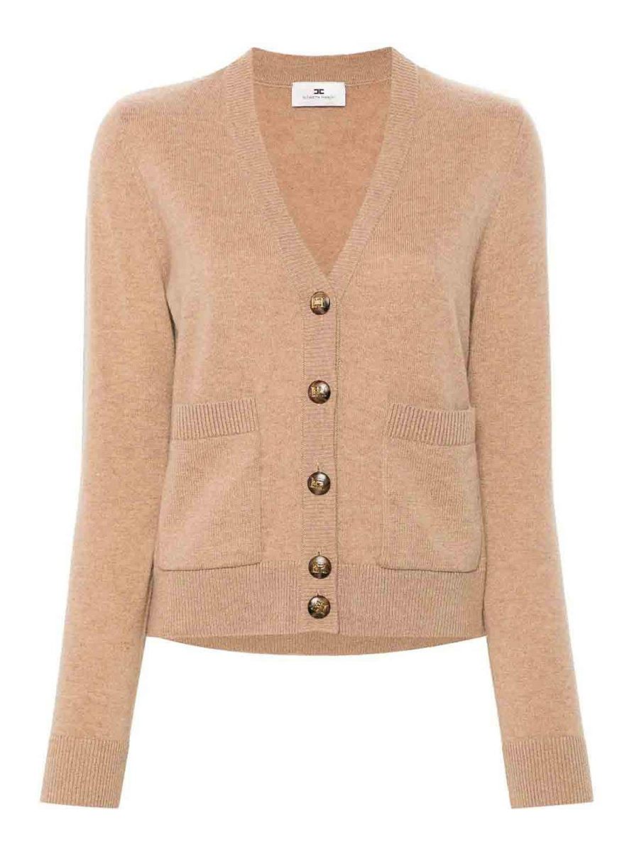 Elisabetta Franchi Pull Col Bateau - Camel