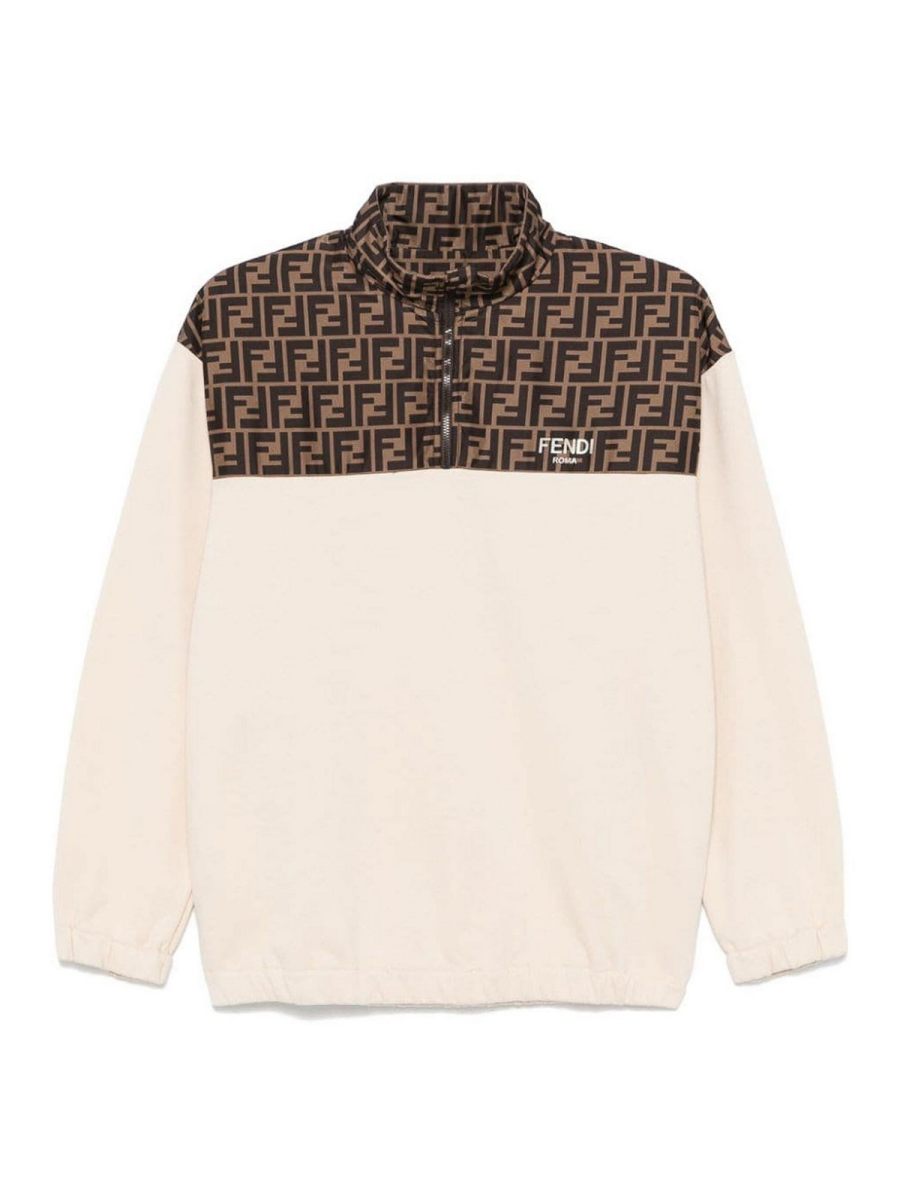 Fendi Jr Pull Col Rond - Beige