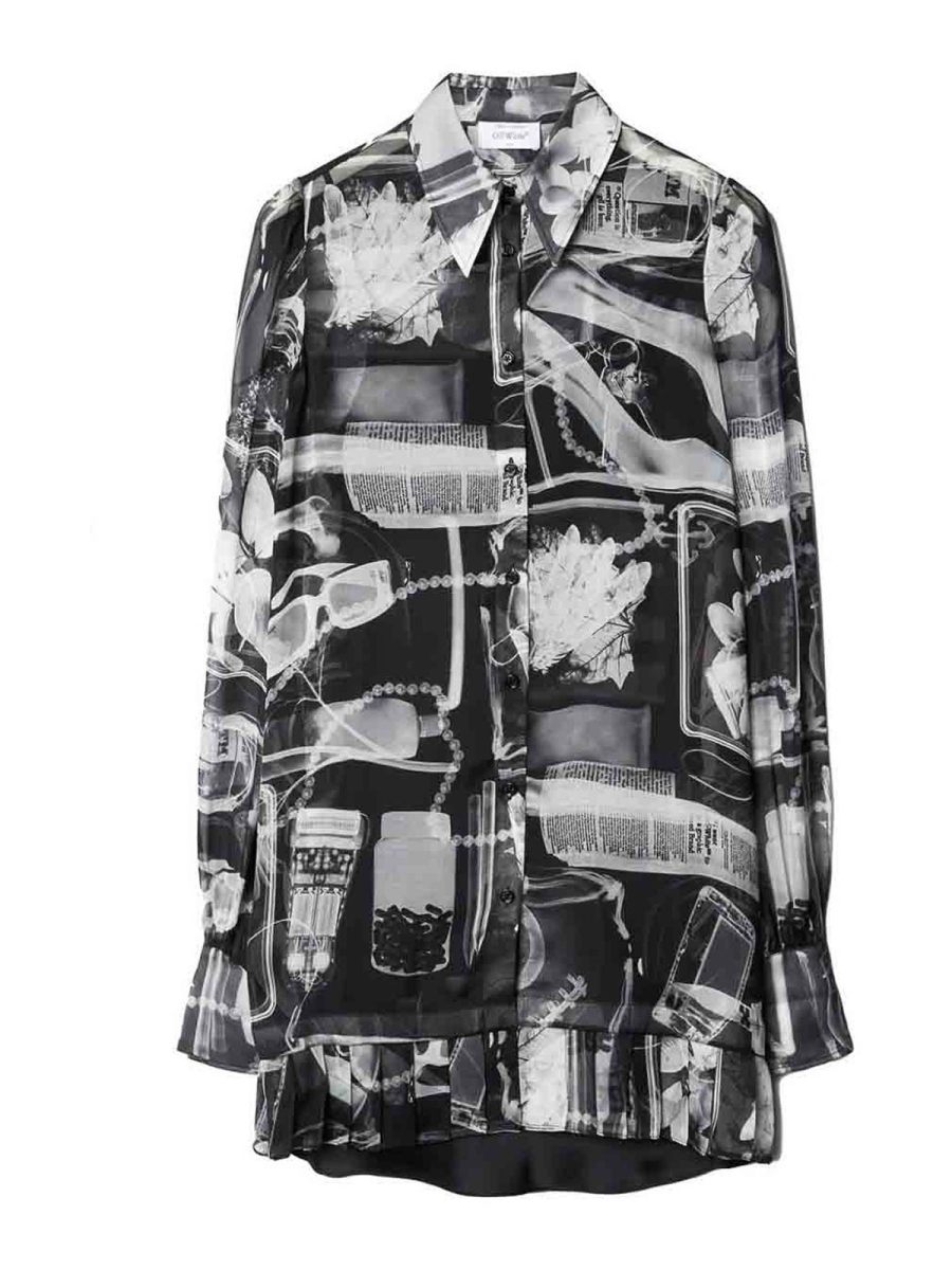 Off-White Robe Au Genou - Noir