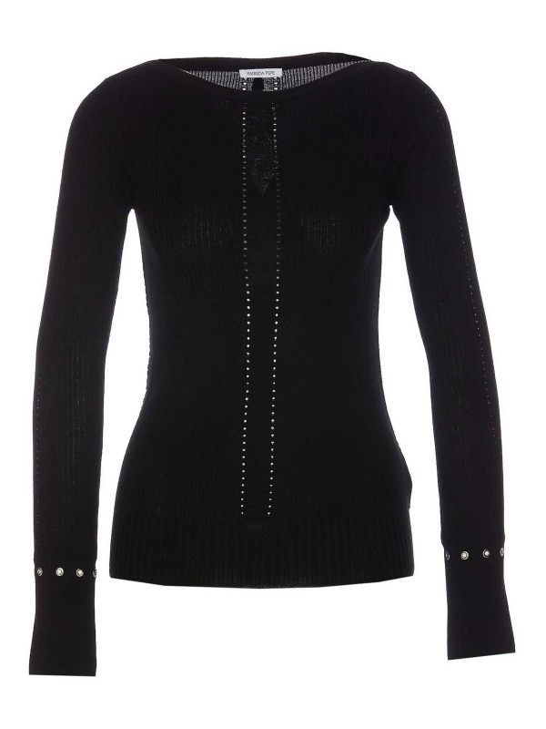 Patrizia Pepe Pull Col Rond - Noir