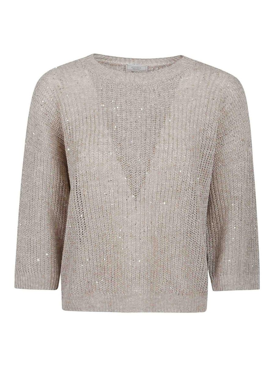 Peserico Pull Col Bateau - Beige