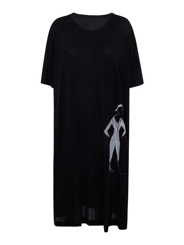 Yohji Yamamoto Robe Au Genou - Noir