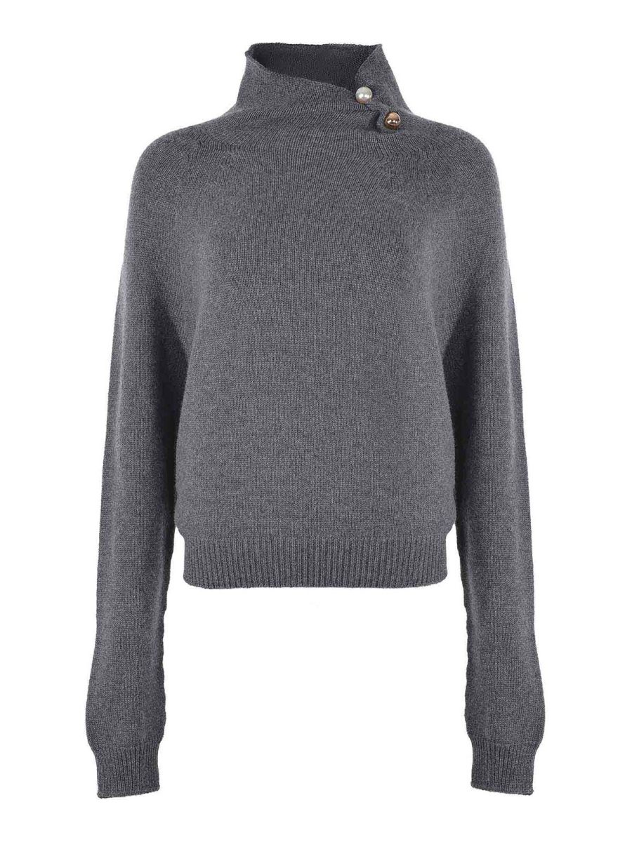 Philosophy di Lorenzo Serafini Pull Col Rond - Gris