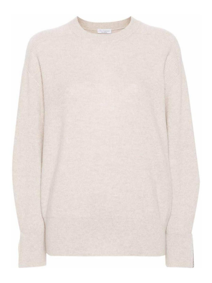 Brunello Cucinelli Pull Col Bateau - Crème