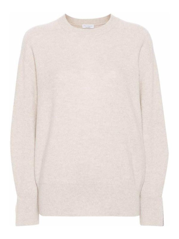 Brunello Cucinelli Pull Col Bateau - Crème