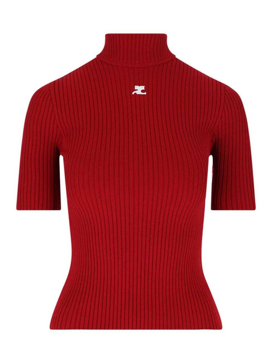Courreges Pull Col Bateau - Rouge