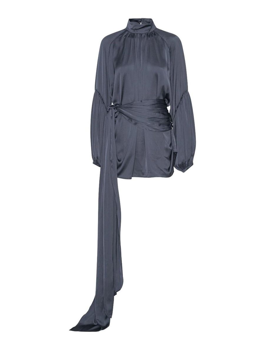 Rotate Birger Christensen Robe Au Genou - Gris