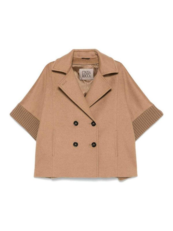 Cinzia Rocca Manteau Court - Camel