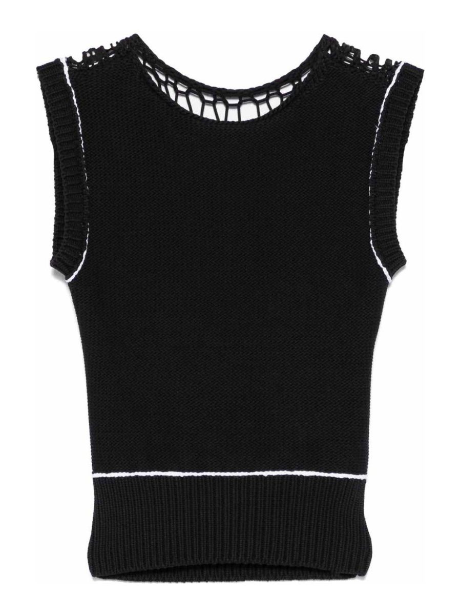 MM6 Maison Margiela Pull Col Rond - Noir