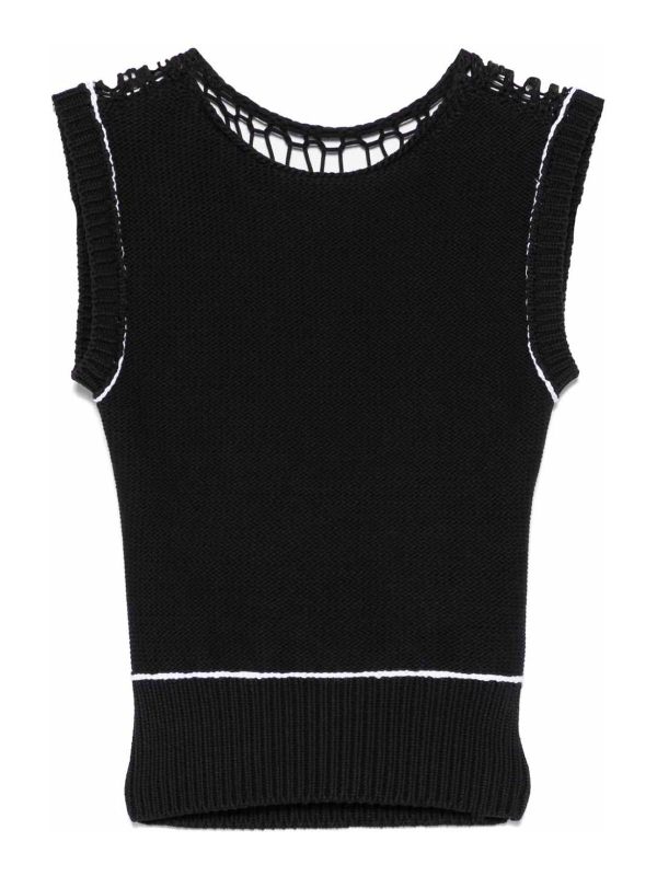 MM6 Maison Margiela Pull Col Rond - Noir