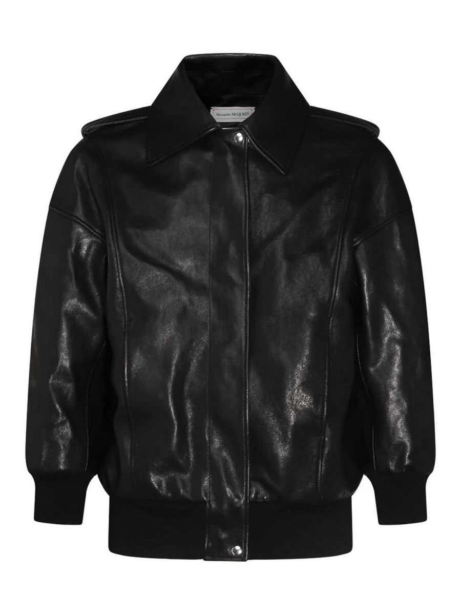 Alexander Mcqueen Blouson En Cuir - Noir