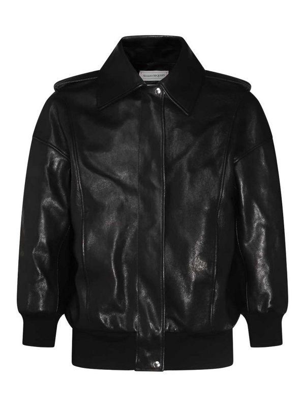 Alexander Mcqueen Blouson En Cuir - Noir