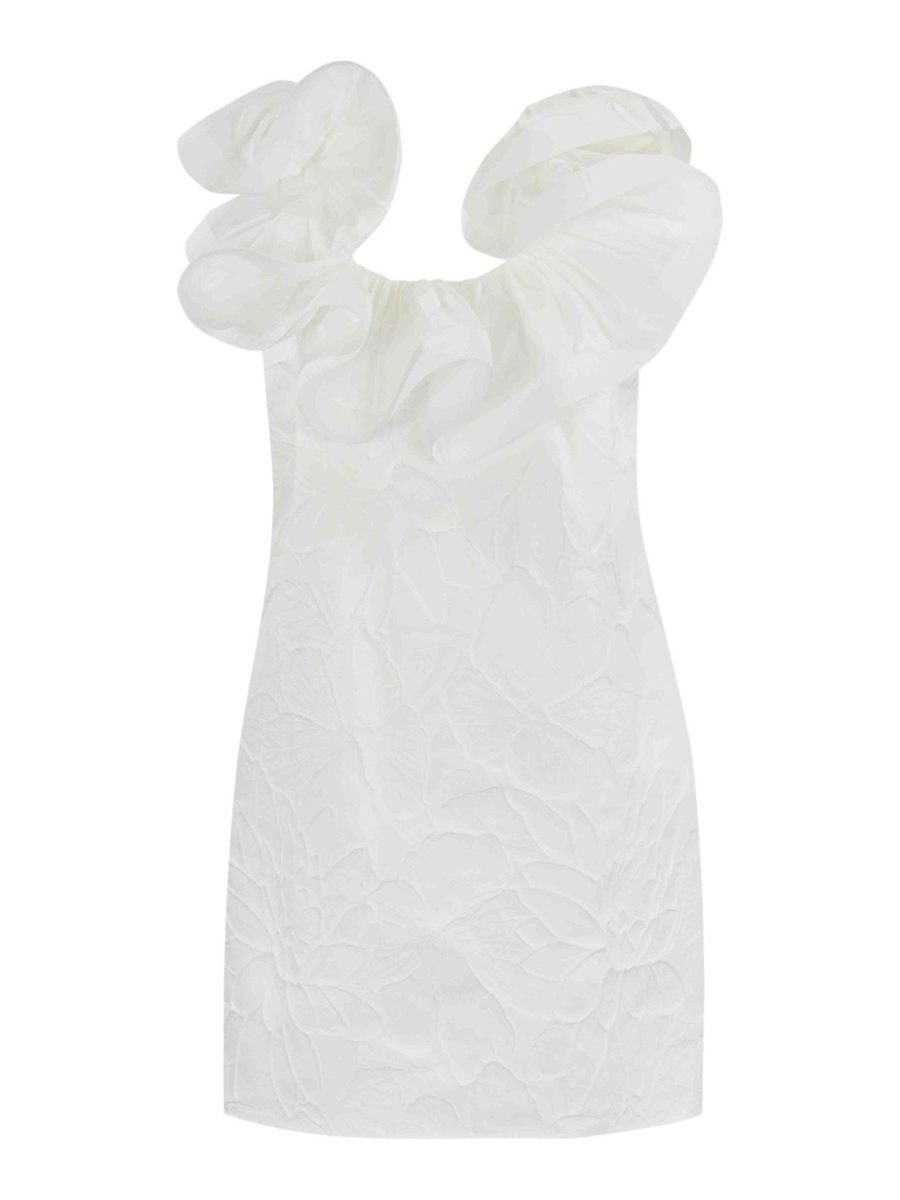 Elisabetta Franchi Robe Au Genou - Blanc