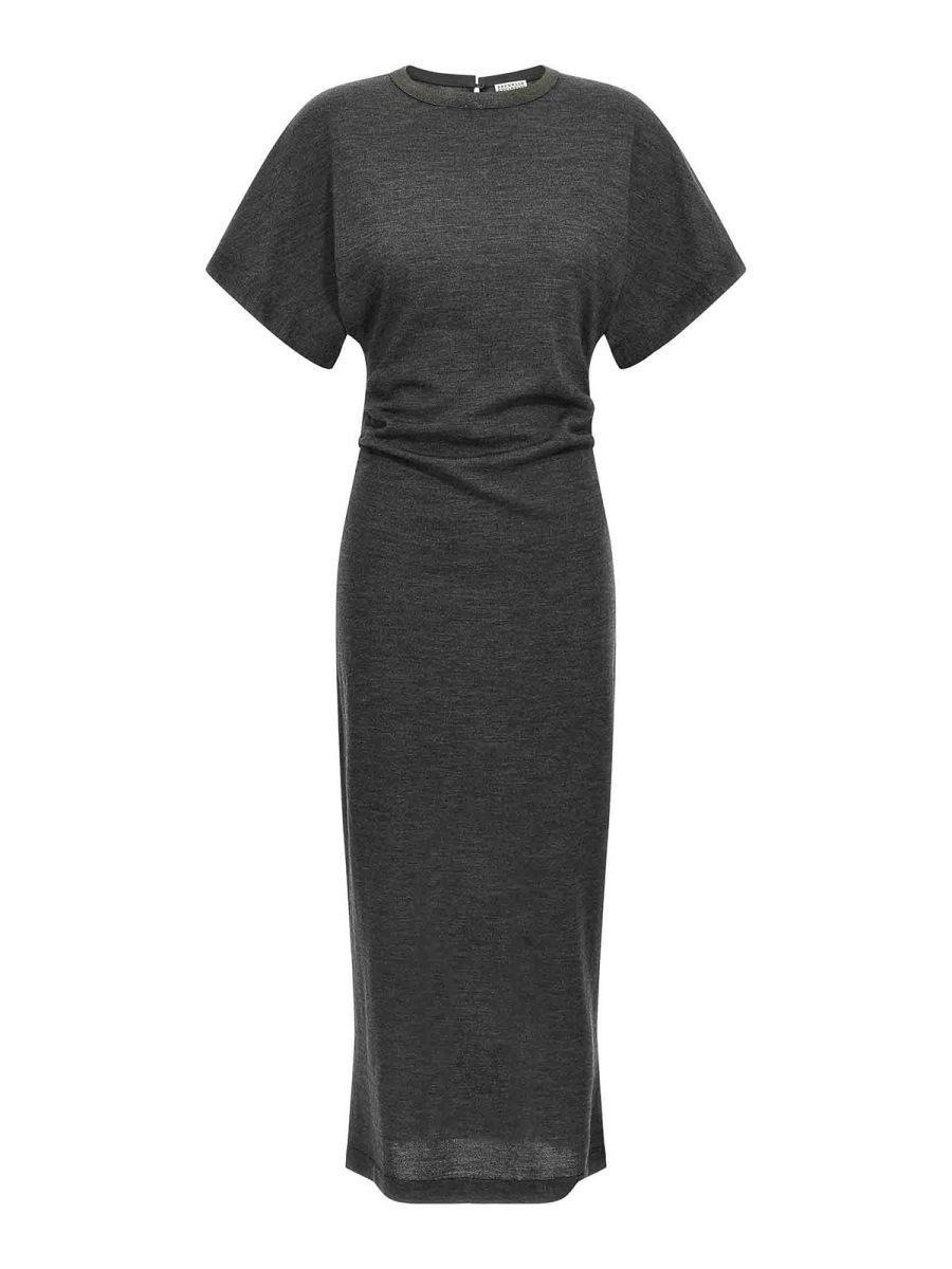 Brunello Cucinelli Robe Au Genou - Gris