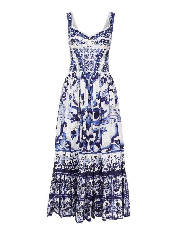 Dolce & Gabbana Robe Au Genou - Bleu
