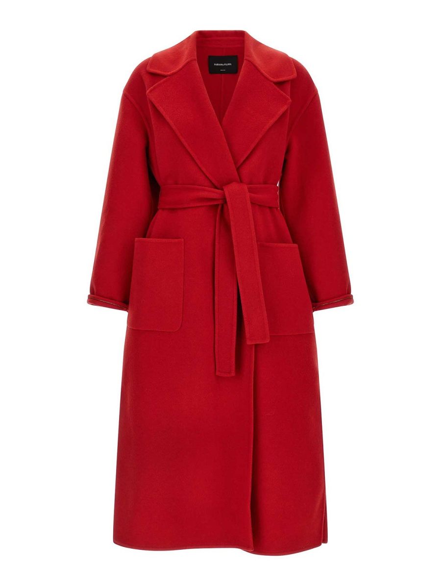 Fabiana Filippi Manteau Court - Rouge