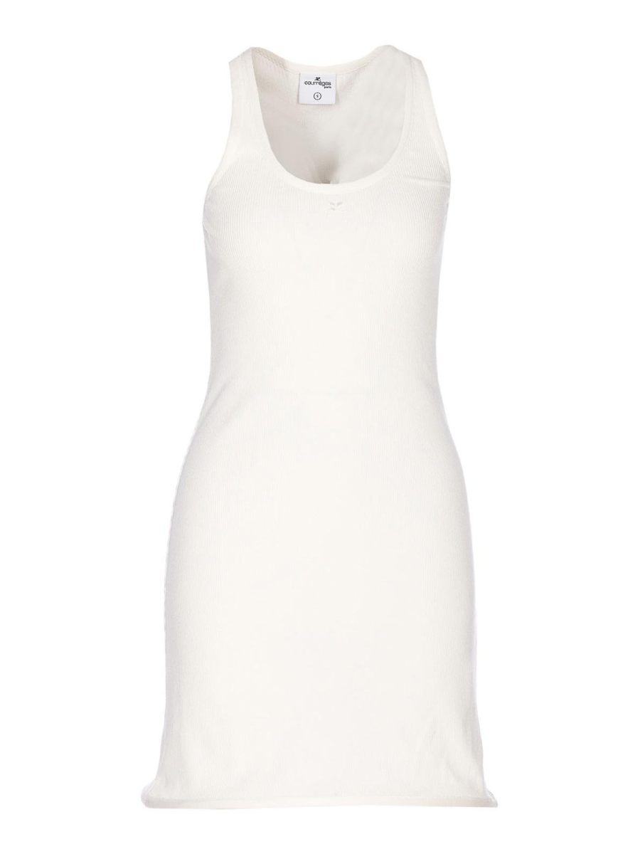 Courreges Robe Au Genou - Blanc