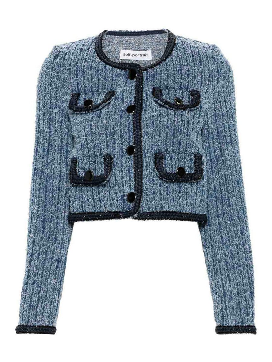 Self Portrait Veste Casual - Bleu