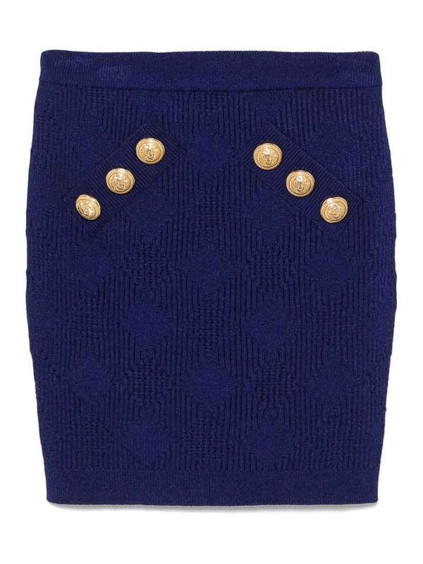 Balmain Jupe Midi - Bleu