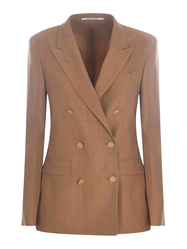 Tagliatore Blouson En Cuir - Camel