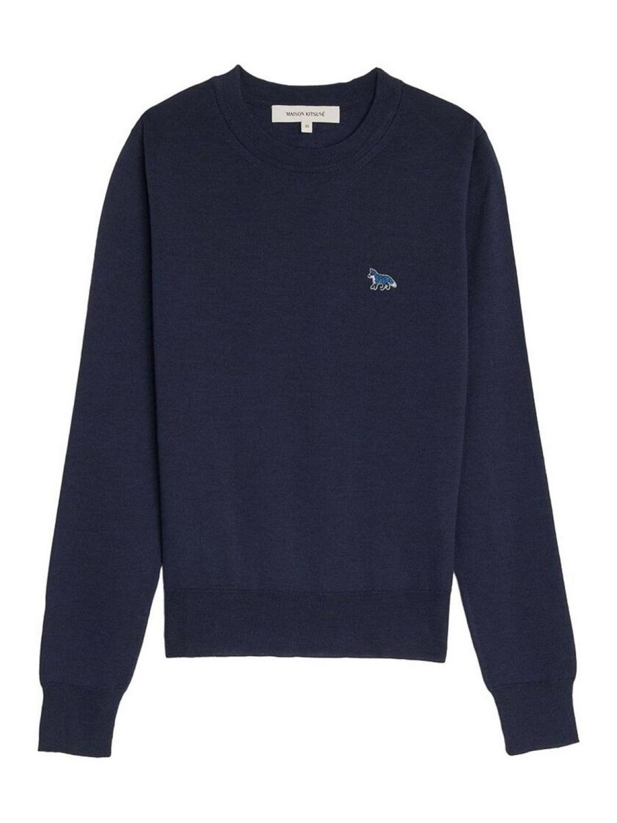 Maison Kitsuné Pull Col Rond - Bleu