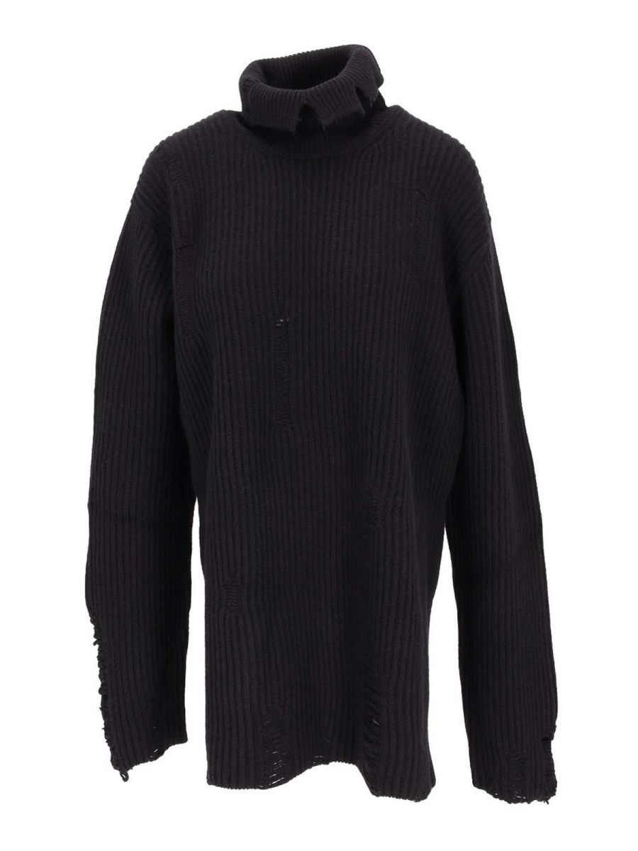 Ann Demeulemeester Pull Col Rond - Noir