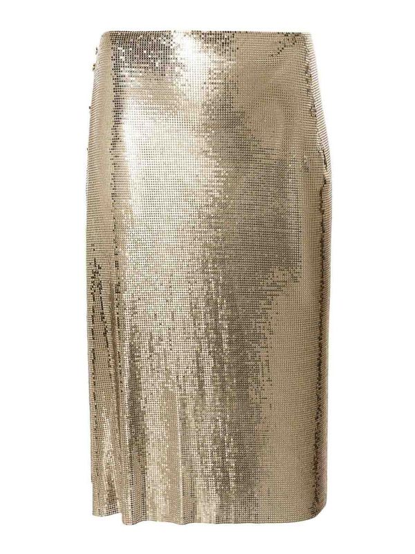 Paco Rabanne Jupe Midi - Or