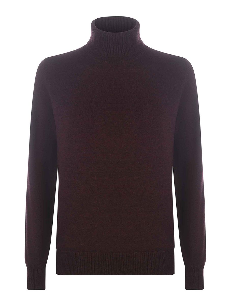 A. P.C. Pull Col Rond - Rouge Brun