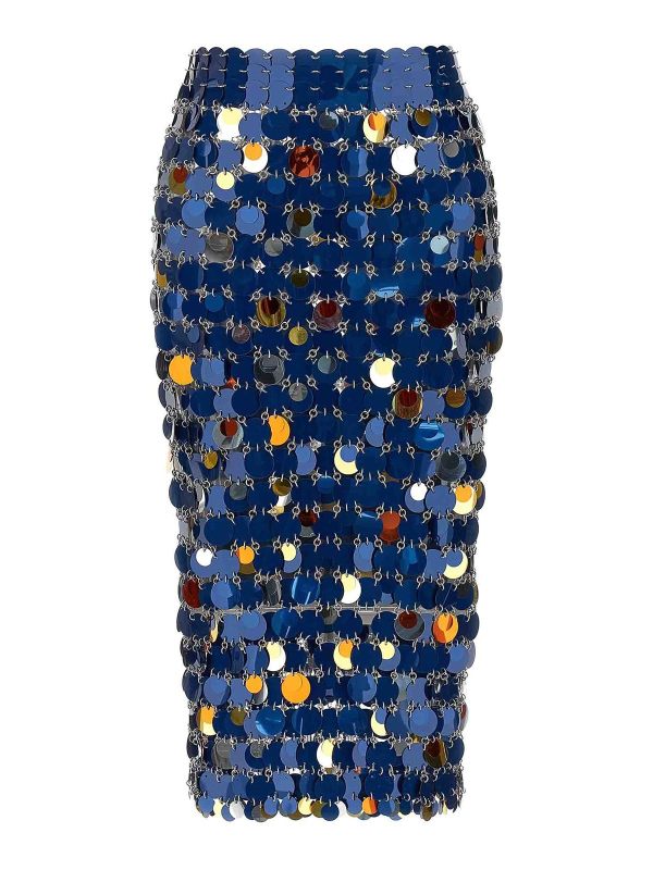 Rabanne Jupe Midi - Bleu