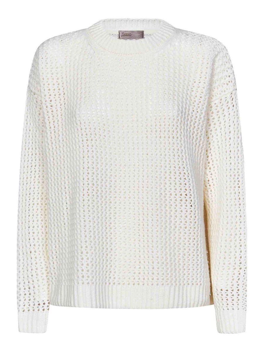 Herno Pull Col Rond - Blanc