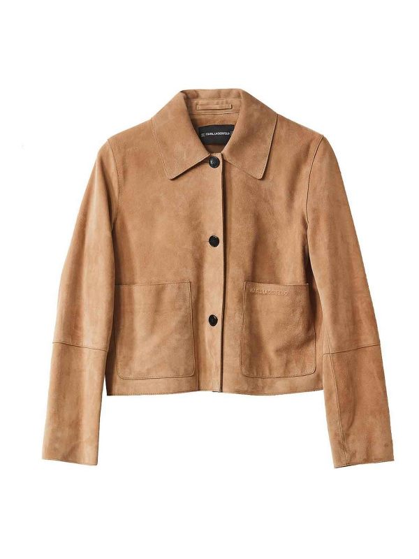 Karl Lagerfeld Blouson En Cuir - Beige